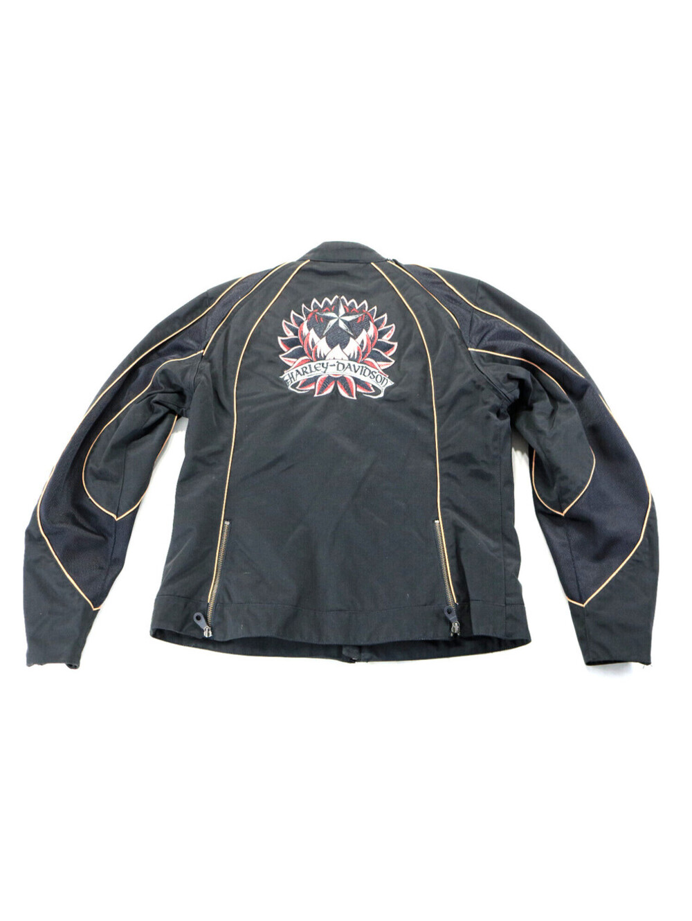 harley davidson water resistant jacket vest L pink black reflective armor pocket
